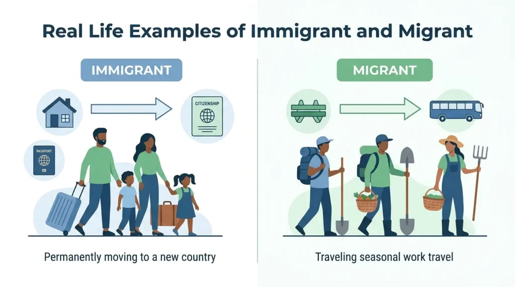 Real Life Examples with Immigrant and Migrant