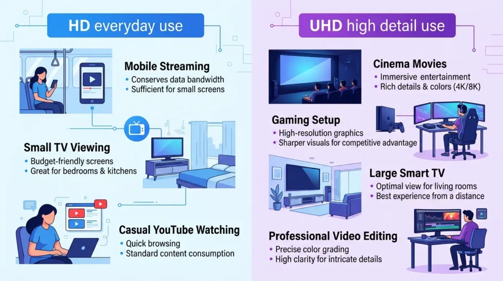 Real Life Examples With UHD and HD