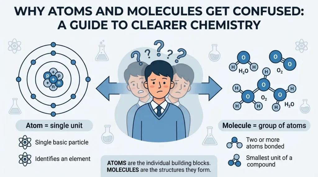 Why People Get Confused Between Atoms and Molecules