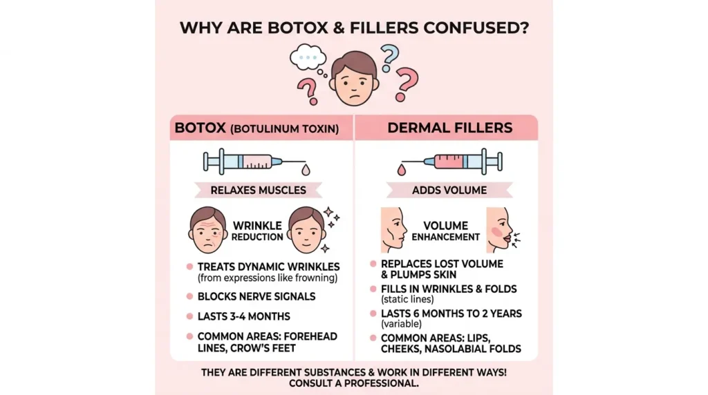 Why People Get Confused Between Botox and Fillers