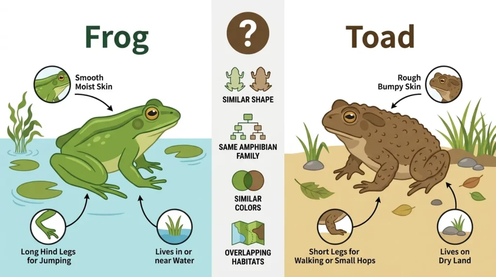 Why People Get Confused Between Frogs and Toads