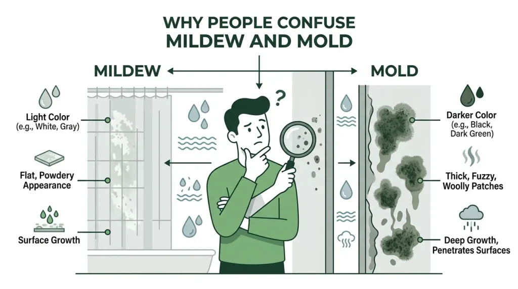 Why People Get Confused Between Mildew and Mold