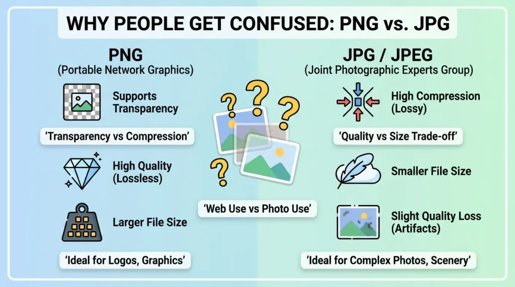 Why People Get Confused Between PNG and JPG