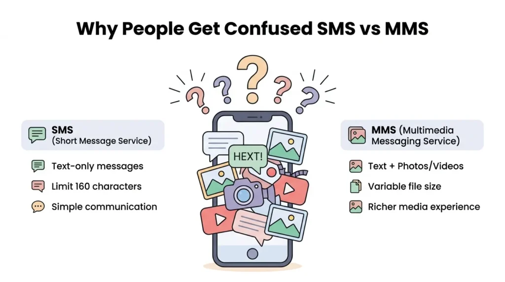 Why People Get Confused Between SMS and MMS