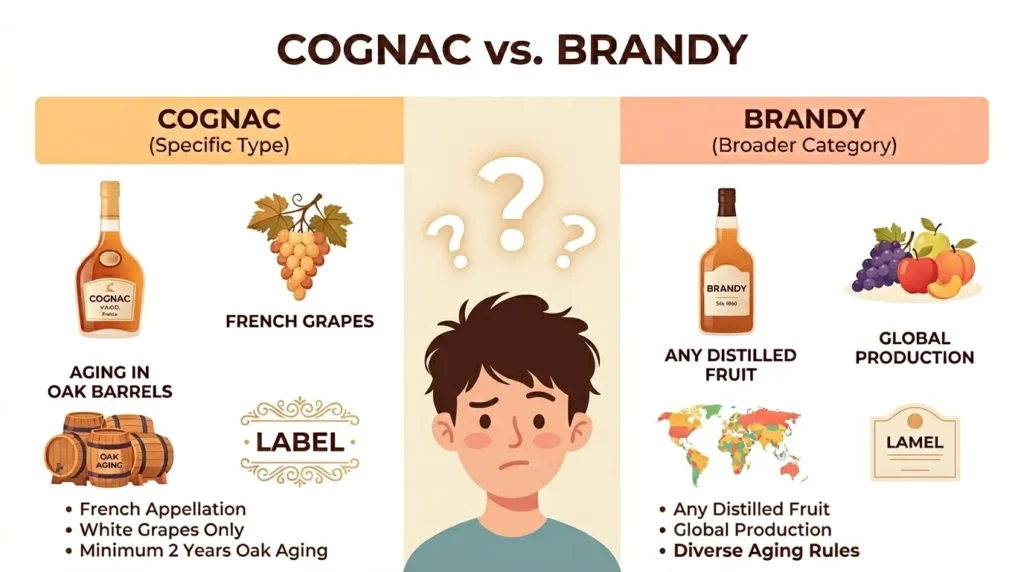 Why People Get Confused in Cognac vs Brandy