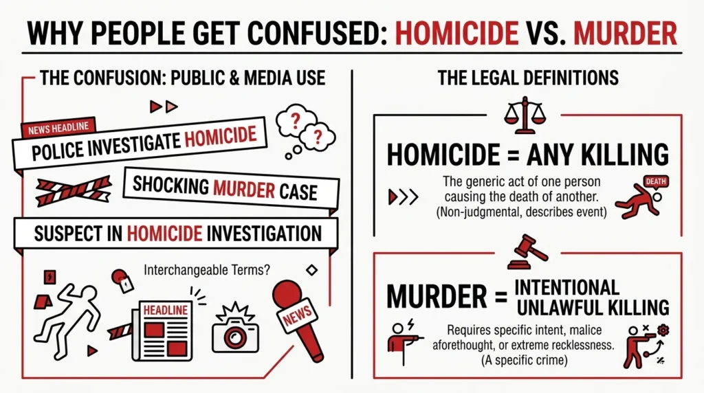 Why People Get Confused in Homicide and Murders