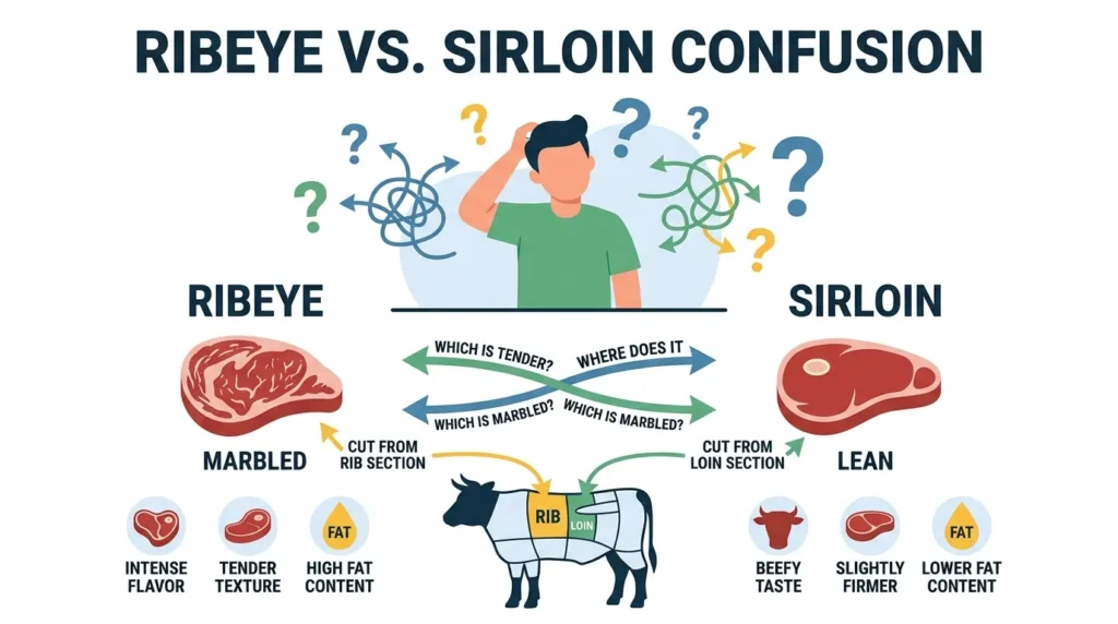 Why People Get Confused in Ribeye vs Sirloin