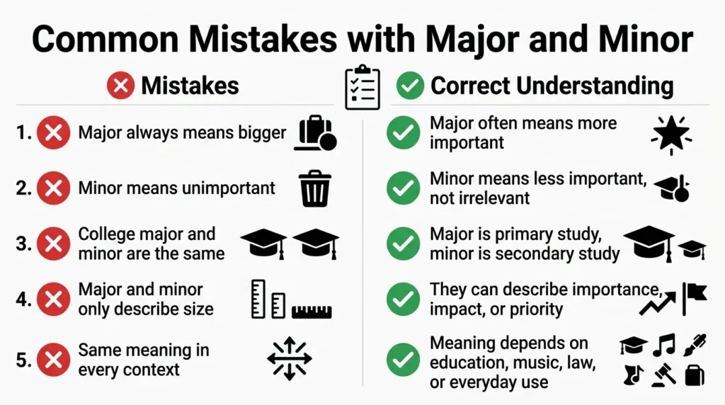 Common Mistakes with Major and Minor
