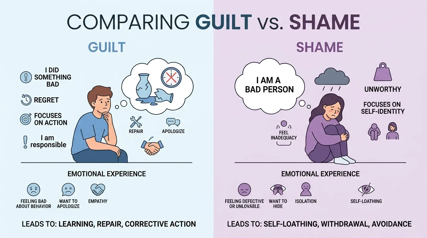 difference between guilt and shame