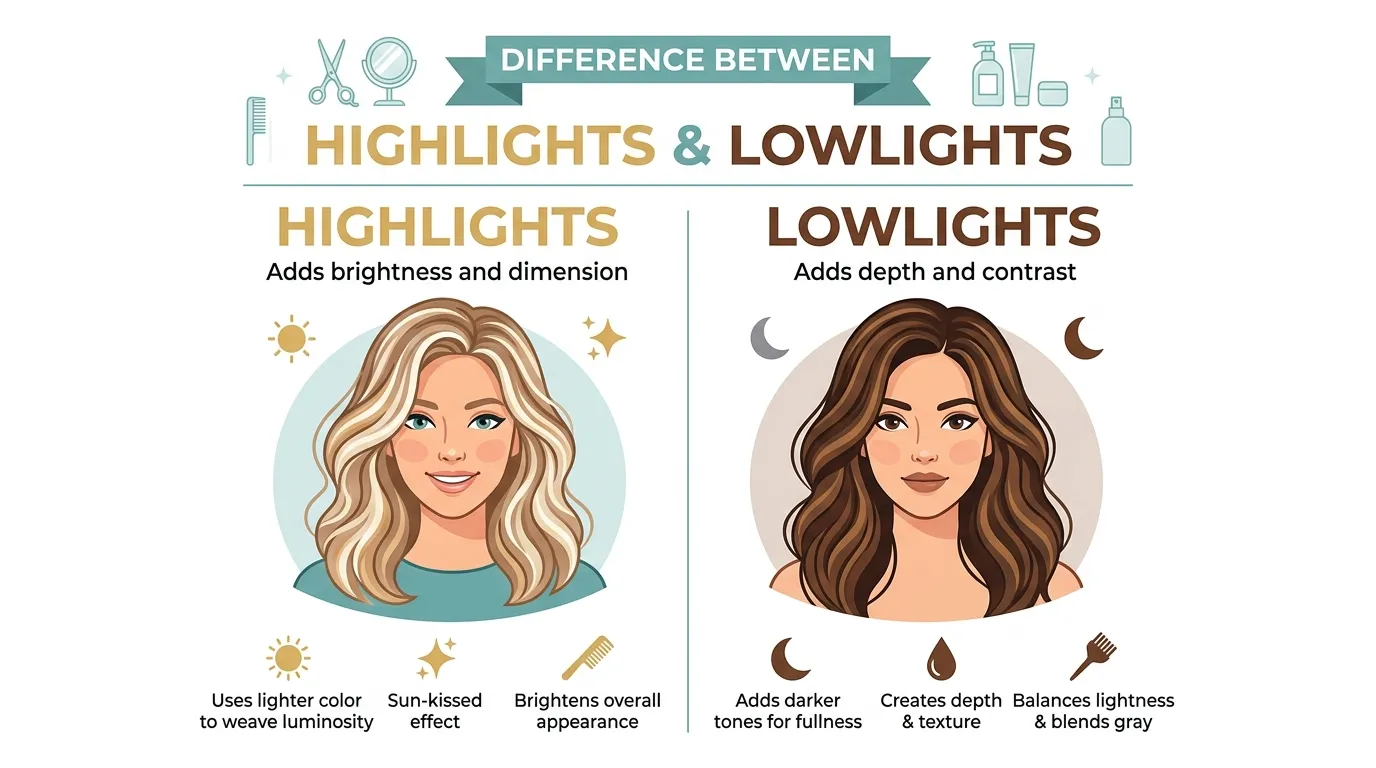difference between highlights and lowlights
