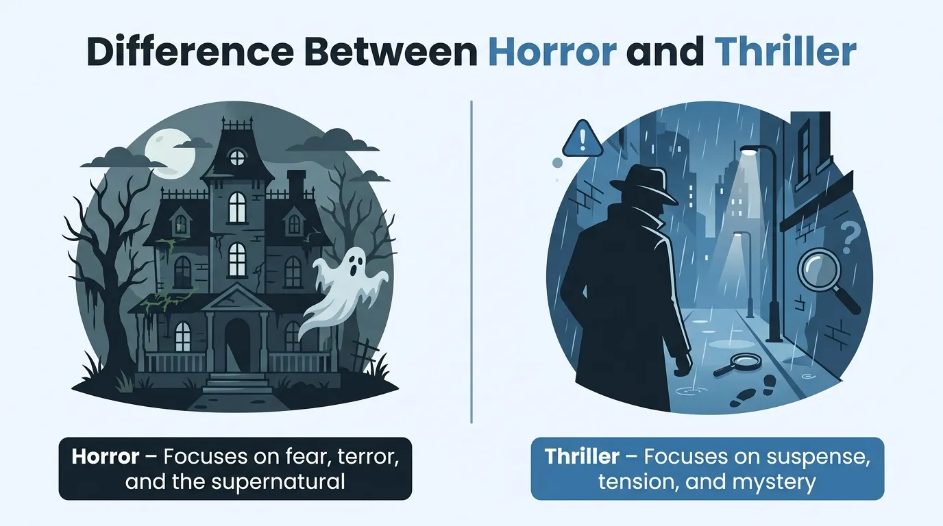 difference between horror and thriller