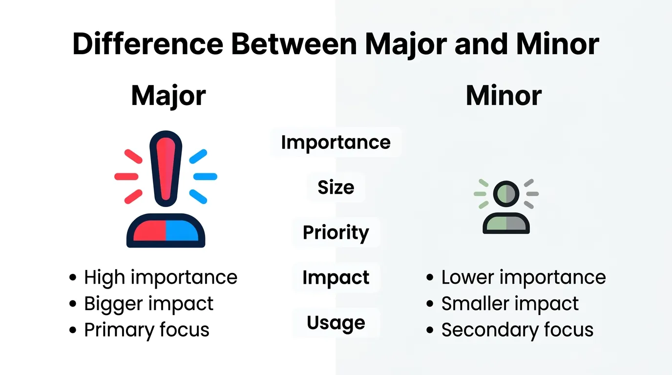 difference between major and minor