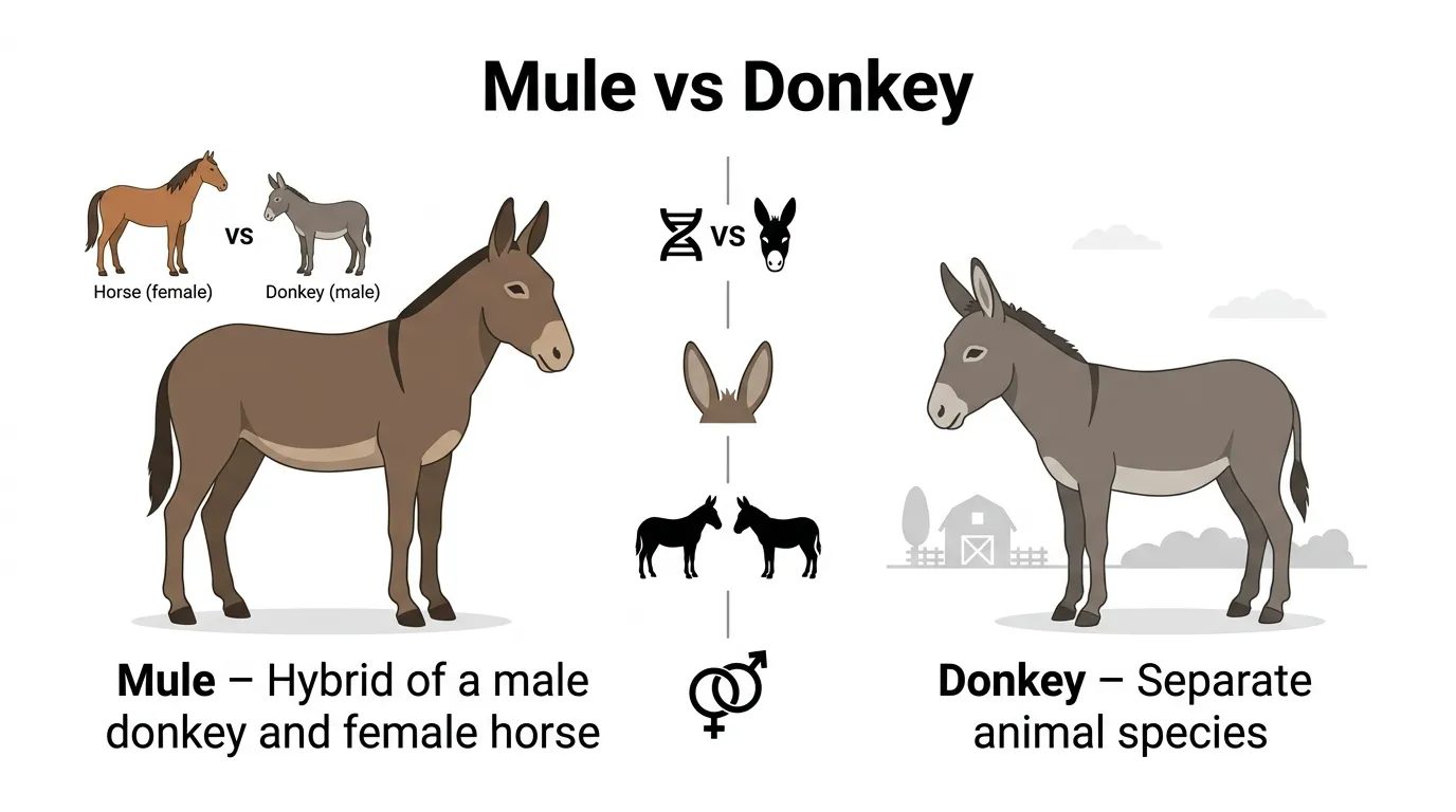 difference between mule and donkey