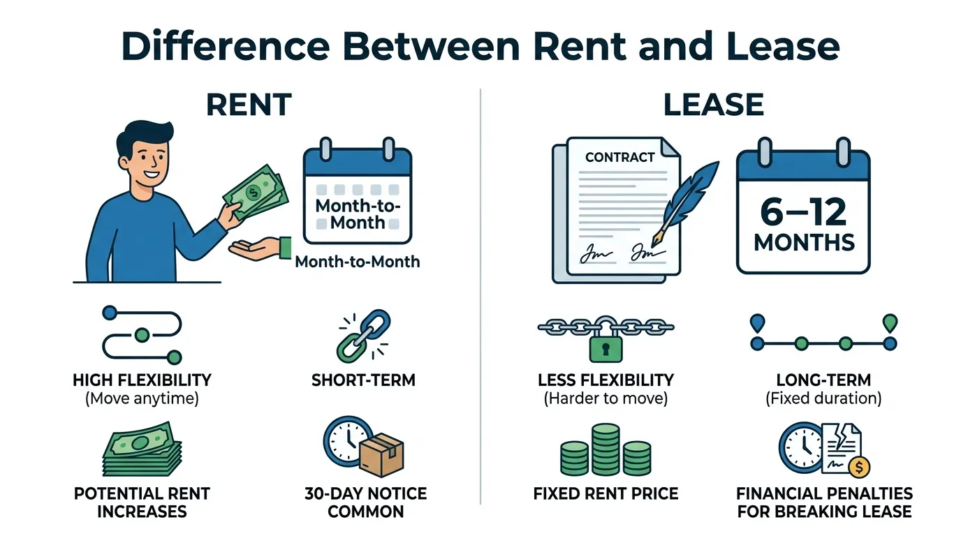 difference between rent and lease