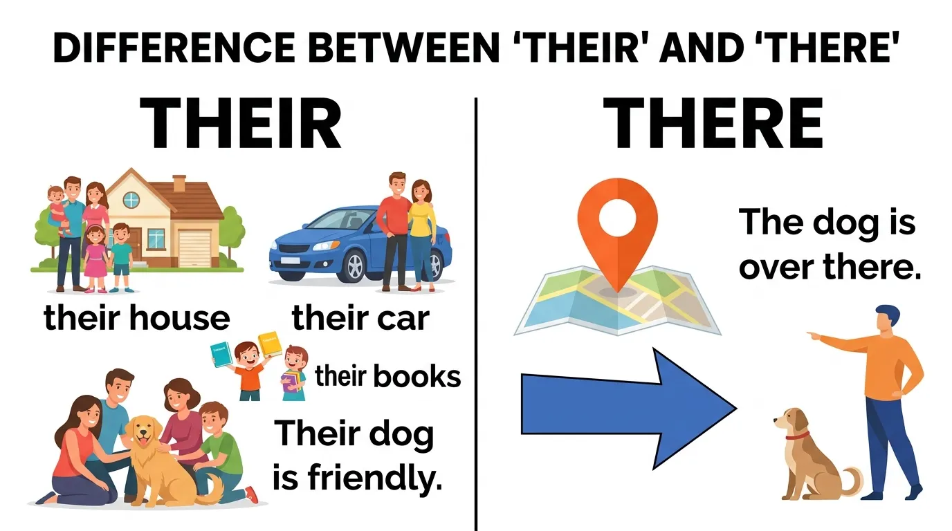 difference between their and there