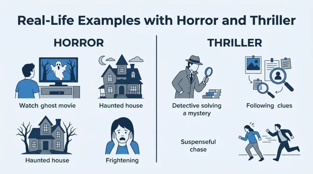 Real Life Examples with Horror and Thriller