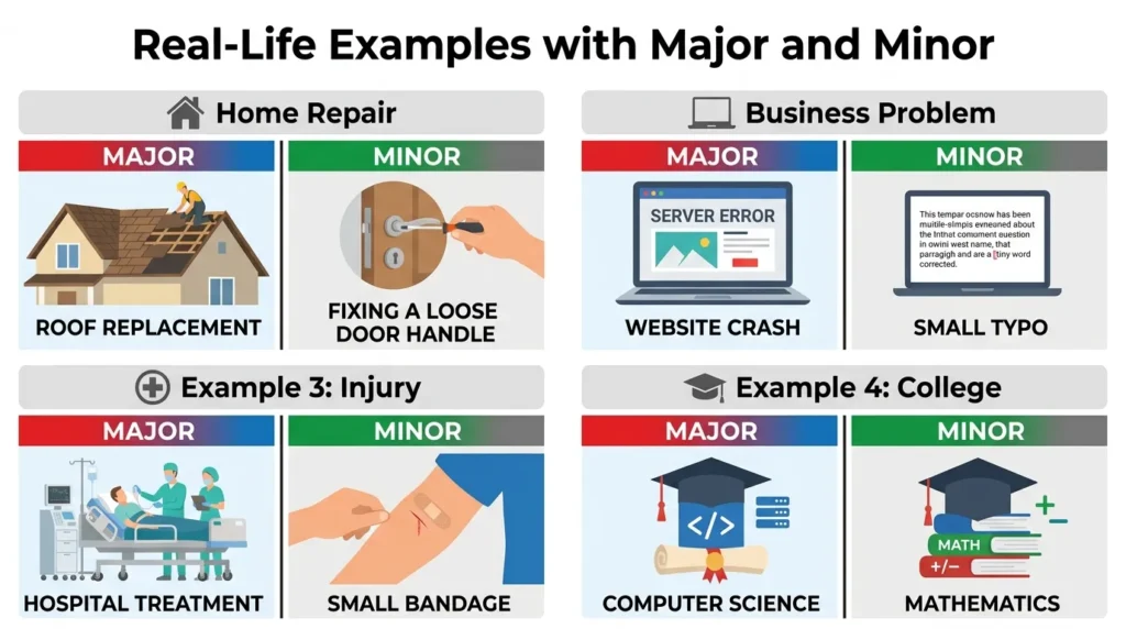 Real-Life Examples with Major and Minor