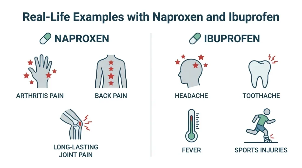 Real Life Examples with Naproxen and Ibuprofen