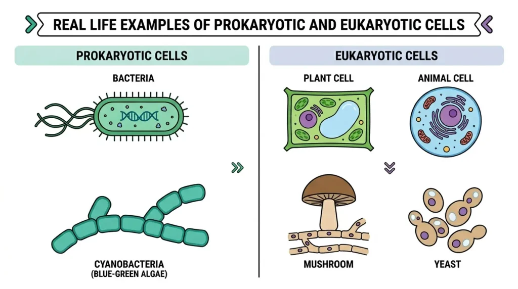 Real Life Examples with Prokaryotic and Eukaryotic