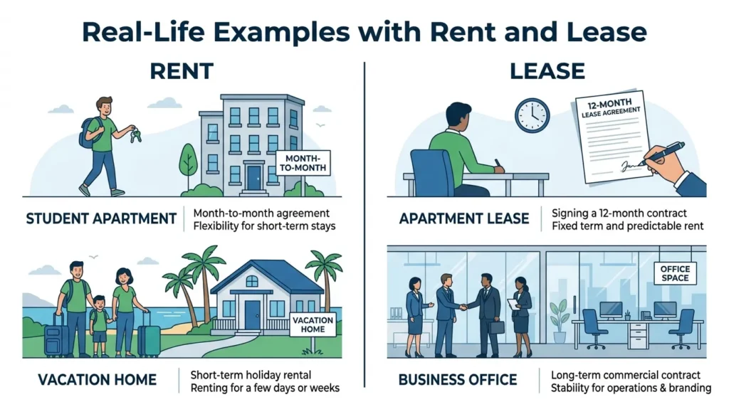 Real-Life Examples with Rent and Lease