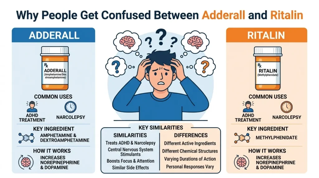 Why People Get Confused Between Adderall and Ritalin