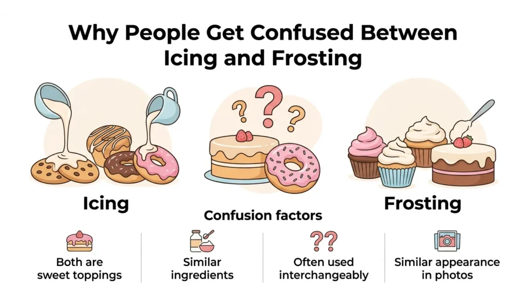 Why People Get Confused Between Icing and Frosting