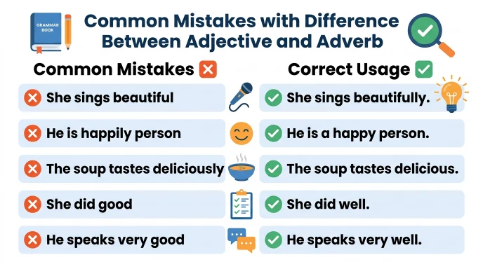 Common Mistakes with Difference Between Adjective and Adverb