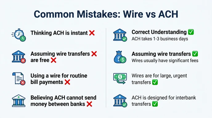 Common Mistakes With Difference Between Wire and ACH