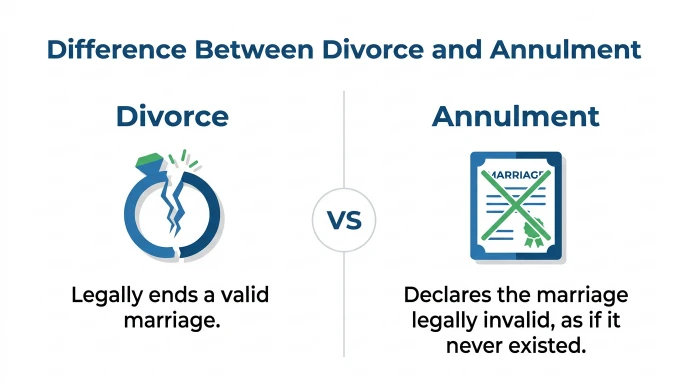 difference between divorce and annulment