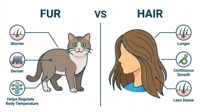difference between fur and hair
