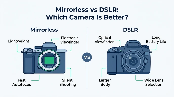 difference between mirrorless and dslr