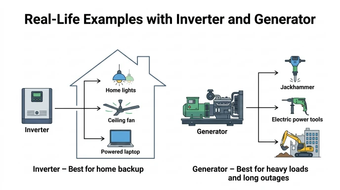 Real-Life Examples with Inverter and Generator