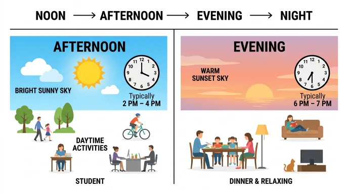 difference between afternoon and evening