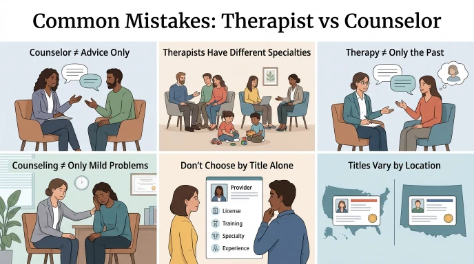 Common Mistakes With Difference Between Therapist and Counselor