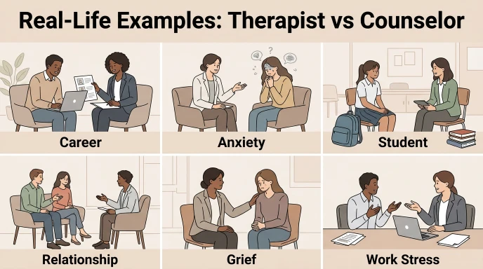 Real-Life Examples of the Difference Between Therapist and Counselor