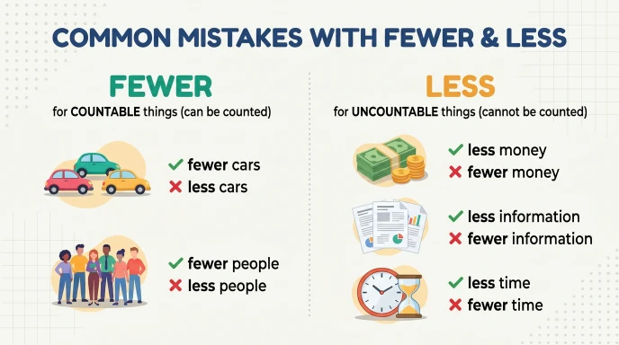 Common Mistakes With Fewer and Less