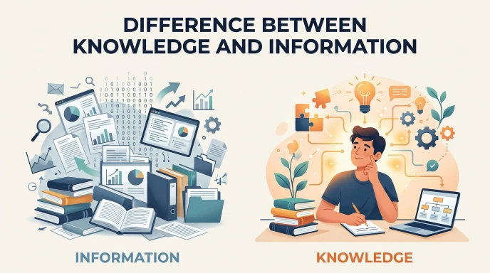 difference between knowledge and information