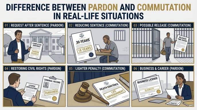 Difference Between Pardon and Commutation in Real-Life Situations