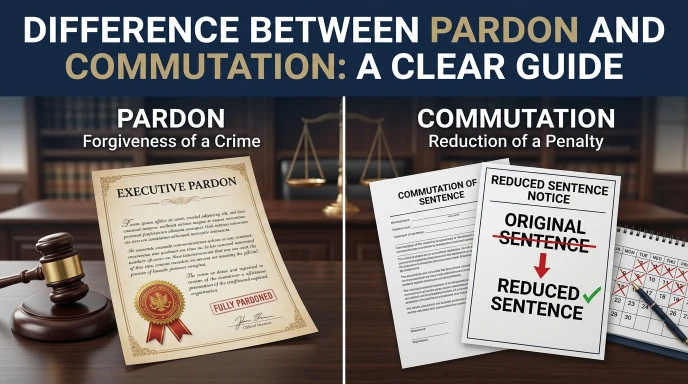 difference between pardon and commutation