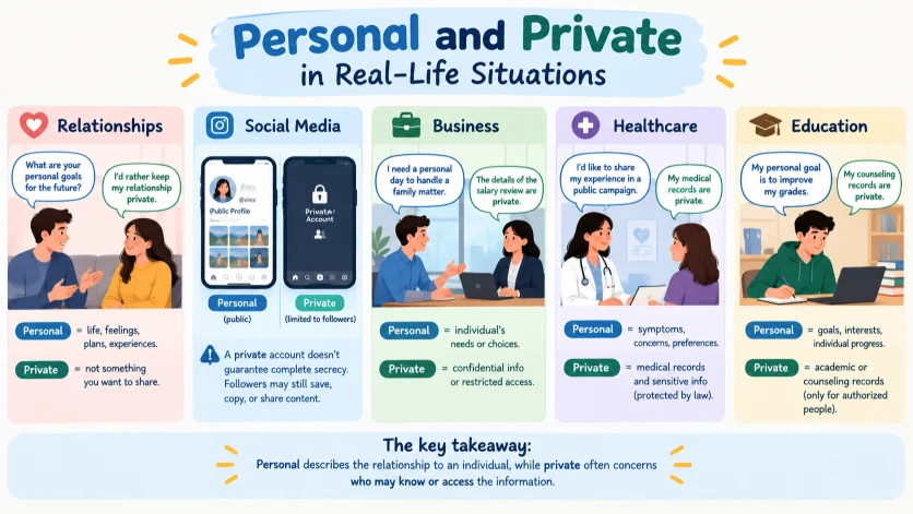 Difference Between Personal and Private in Real-Life Situations