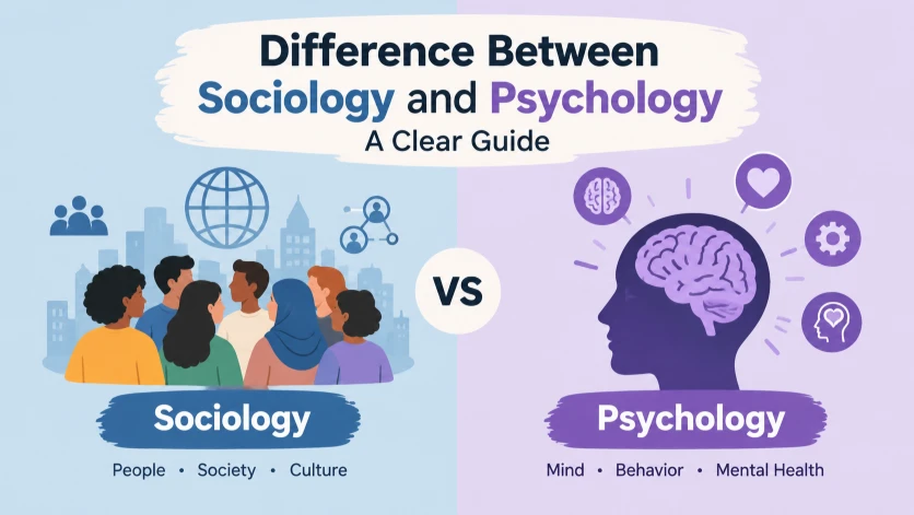 difference between sociology and psychology