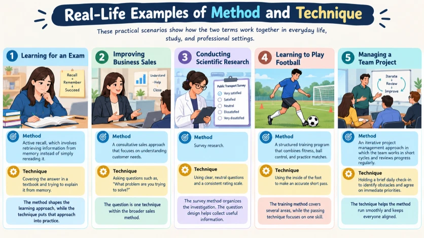 Real-Life Examples of Method and Technique
